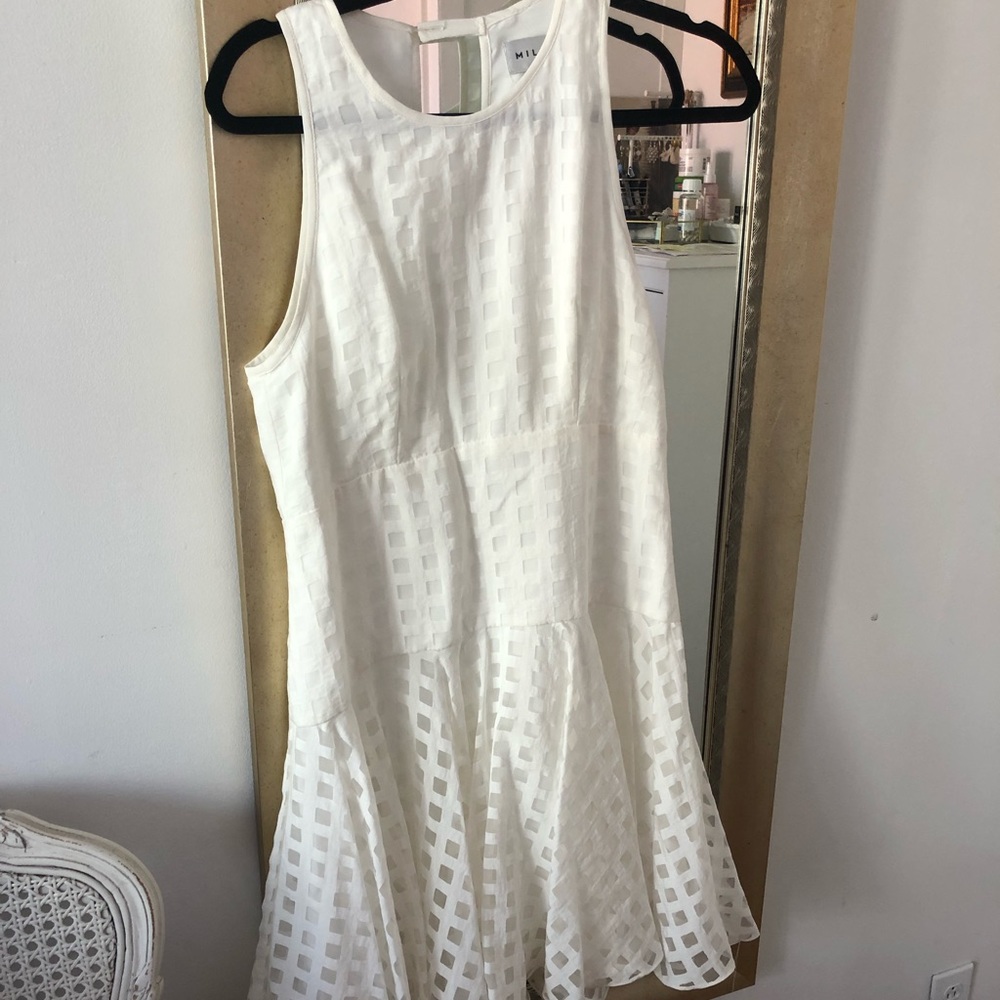 Milly | size 4 | above knee length dress | white